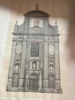 Tekening van augustijnen kerk roeselare, Antiek en Kunst, Ophalen