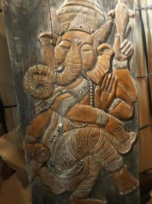 tableau en bois d albesia Ganesh 150x80 cm, Maison & Meubles, Accessoires pour la Maison | Statues de Bouddha, Neuf, Enlèvement ou Envoi