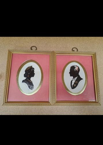 Silhouettes Elizabeth II et Philip « Enid Elliott Linder » beschikbaar voor biedingen