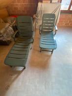 2 groene tuin lig stoelen te koop, Tuin en Terras, Ophalen, Zo goed als nieuw