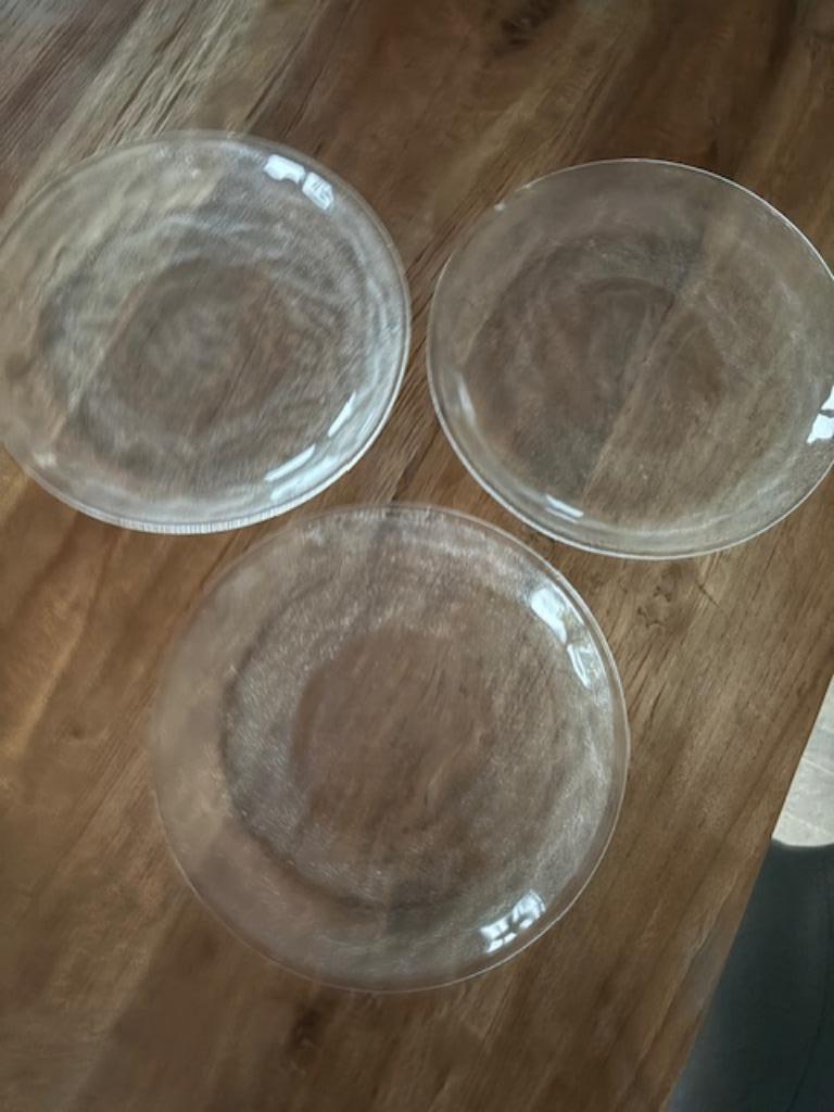 3 assiettes en verre, Enlèvement ou Envoi, Utilisé, Verre, Assiettes(s)
