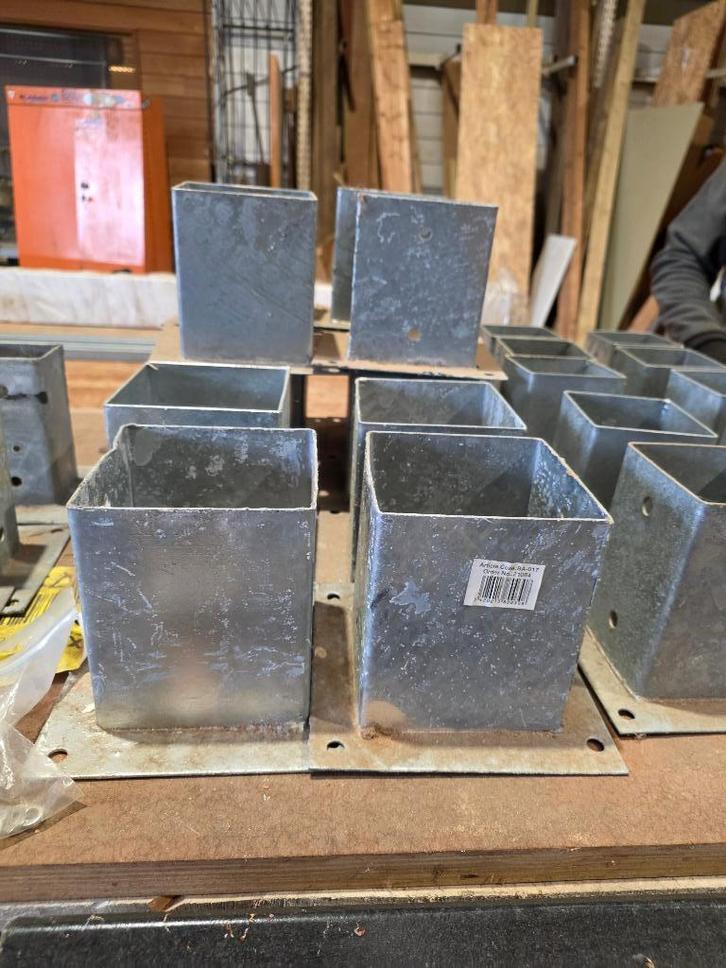 paal houders ijzer gemetaliseerd, Tuin en Terras, Palen, Balken en Planken, Nieuw, Palen, Minder dan 180 cm, Ophalen