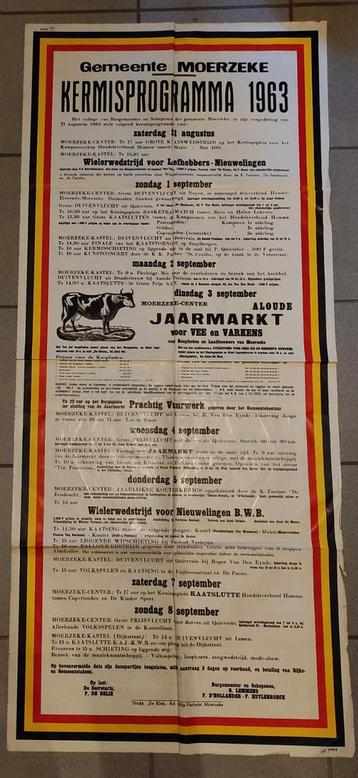 1963 : Moerzeke kermis enorme affiche beschikbaar voor biedingen