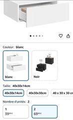 2 chevet blanc mural, Maison & Meubles, Neuf, Moins de 55 cm, Moins de 45 cm, Enlèvement