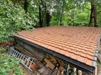 Vlakke TTR dakpannen rood 60 m2 gratis, Ophalen, Gebruikt, Steen of Klei, 15 m² of meer
