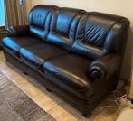 Lederen salon (3 zit + 2x 1zit), Huis en Inrichting, Ophalen, Gebruikt, Rechte bank, Hout