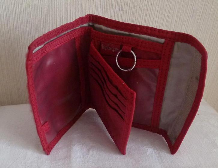 Baksteenrode portemonnee van Kipling, Handtassen en Accessoires, Portemonnees, Gebruikt, Overige merken, Rood, Ophalen of Verzenden