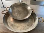 Koperen paellapannen, diameter 34 en 44 cm, Huis en Inrichting, Ophalen, Overige materialen, Gebruikt, Keramische plaat