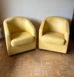 2 fauteuils en cuir jaune acheté a l’univers du cuir, Ophalen, Minder dan 75 cm, Leer, Zo goed als nieuw