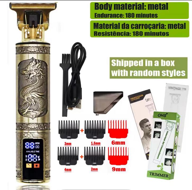 Professionele trimmer met metalen behuizing en LCD-display, Handtassen en Accessoires, Uiterlijk | Haarverzorging, Nieuw, Tondeuse