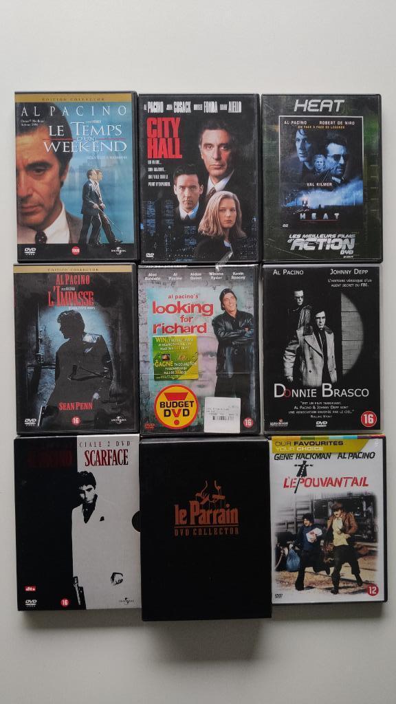 Lots de 25 DVDs Al Pacino, CD & DVD, DVD | Thrillers & Policiers, Utilisé, Mafia et Policiers, Enlèvement ou Envoi