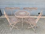 Metalen bistroset 5 delig, Tuin en Terras, Ophalen, Zo goed als nieuw