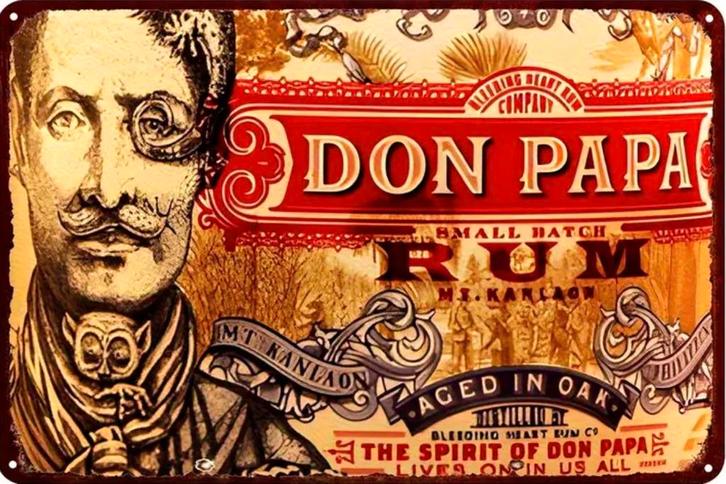 Metalen reclamebord Don papa rum 8 - retro vintage mancave, Verzamelen, Merken en Reclamevoorwerpen, Nieuw, Reclamebord, Ophalen of Verzenden
