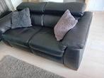 lederen salon zwart 2 + 3 zit, Huis en Inrichting, Ophalen of Verzenden, Zo goed als nieuw, Alle