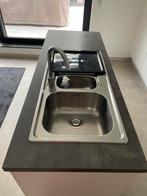 Keukenwerkblad met spoelbak en mengkraan, Huis en Inrichting, Keuken | Keukenelementen, Ophalen, Zo goed als nieuw, Grijs