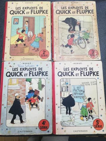 4 x Les Exploits de Quick et Flupke - oude druk -hardcover beschikbaar voor biedingen