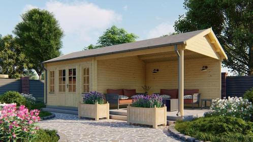 Blokhut - Tuinhuis Kwaspa | 44 mm | vuren onbehandeld, Hobby en Vrije tijd, Overige Hobby en Vrije tijd, Nieuw, Verzenden