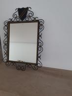 Vintage spiegel met smeedijzer- in zeer goede staat, Antiek en Kunst, Ophalen, Rechthoekig, Minder dan 50 cm, Minder dan 100 cm