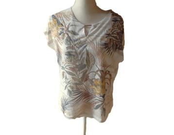 (99) - tee shirt femme t.38 brun blanc beschikbaar voor biedingen