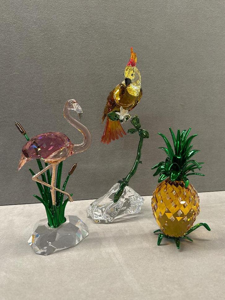 Swarovski Idyllia Flamingo, Kaketoe, Ananas, Verzamelen, Swarovski, Nieuw, Figuurtje, Ophalen of Verzenden