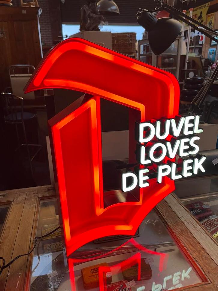 Duvel Loves De Plek lichtbak., Verzamelen, Merken en Reclamevoorwerpen, Nieuw, Lichtbak of (neon) lamp, Ophalen