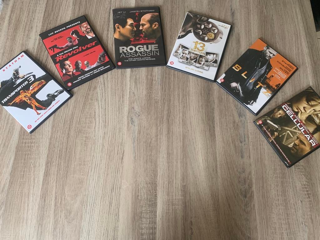 6 Films van Jason Statham op dvd in smal case, Cd's en Dvd's, Dvd's | Sport en Fitness, Zo goed als nieuw, Ophalen of Verzenden