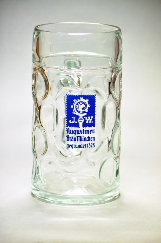 Beker Augustiner Brau Munchen Duitsland, Verzamelen, Biermerken, Gebruikt, Pul(len), Ophalen of Verzenden