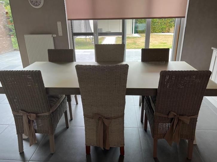 Eettafel york + 6 stoelen, Huis en Inrichting, Tafels | Eettafels, Gebruikt, 100 tot 150 cm, 150 tot 200 cm, Vijf personen of meer