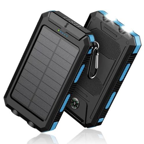 Powerbank 8000mAh met zonne-oplader, Telecommunicatie, Powerbanks, Nieuw, Ophalen of Verzenden