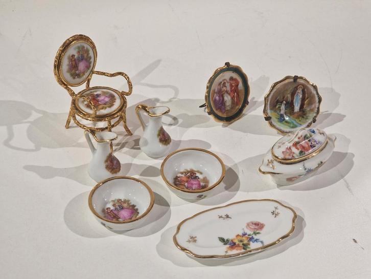 Set limoges castel france porselein , schaal ,  kan , borden, Antiquités & Art, Antiquités | Porcelaine, Enlèvement ou Envoi