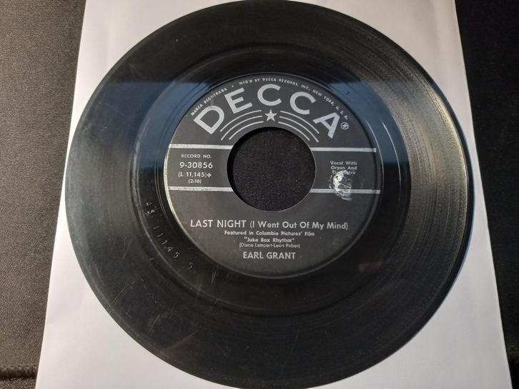 Earl Grant ‎– Imitation Of Life / Last Night '7, Cd's en Dvd's, Vinyl Singles, Gebruikt, Jazz en Blues, 7 inch, Ophalen of Verzenden