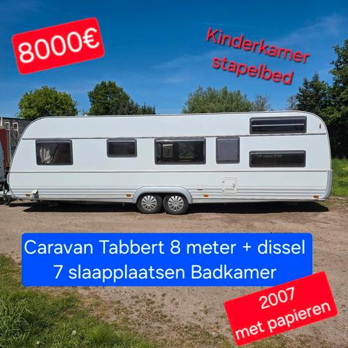 Caravan Tabbert 7 slaapplaatsen stapelbed stacaravan camping, Caravans en Kamperen, Caravans, Bedrijf, meer dan 6, 1500 - 2000 kg