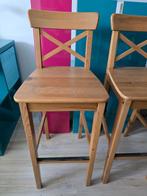 2 barstoelen ikea hout, Ophalen, Gebruikt, Met voetsteun, 60 tot 90 cm