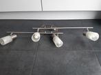 verlichtingsbalk met 4 spots, Enlèvement, Comme neuf, Métal ou Aluminium, Spot encastrable ou Spot mural