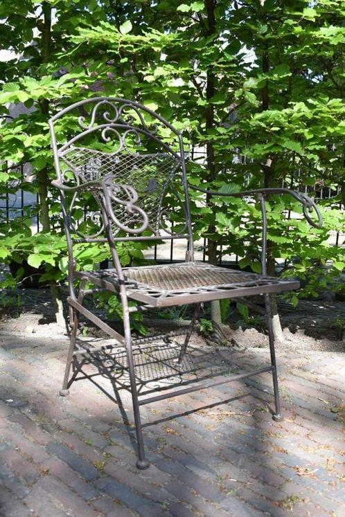 tuin bistro-set tuinset tafel stoelen metaal smeedijzer huis, Antiek en Kunst, Curiosa en Brocante, Ophalen of Verzenden