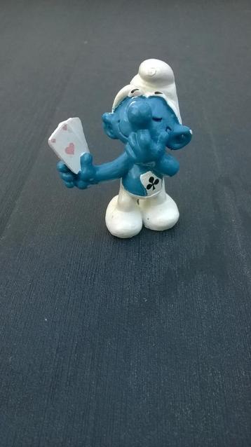 Schtroumpf joueur de cartes 2.0056, Envoi, Utilisé, Autres Schtroumpfs, Poupée, Figurine ou Peluche