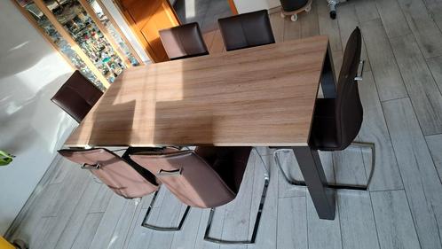 6 eetkamerstoelen, Huis en Inrichting, Stoelen, Bruin, Ophalen
