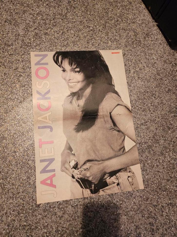 Janet Jackson A3-poster - Bravo magazine, Verzamelen, Muziek, Artiesten en Beroemdheden, Zo goed als nieuw, Ophalen of Verzenden