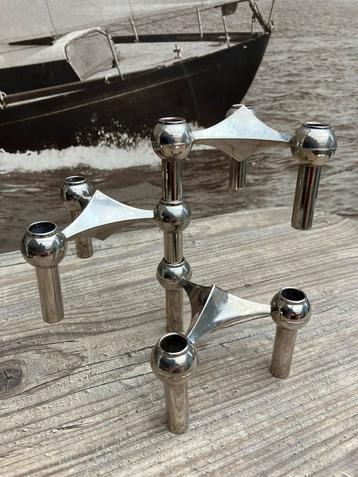 3 Vintage stapelkandelaars Stoff-Nagel Model: S22 beschikbaar voor biedingen