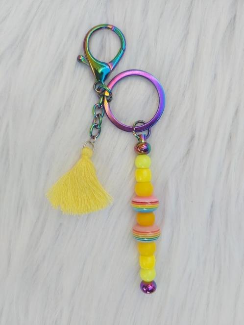 Sleutelhanger - tashanger metaillic geel meerkleurig, Verzamelen, Sleutelhangers, Nieuw, Overige typen, Verzenden
