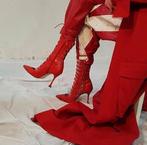 Nieuwe en zeldzame Liudmila laarzen in rood slangenleder, 37, Liudmila, Bottes hautes, Envoi, Neuf