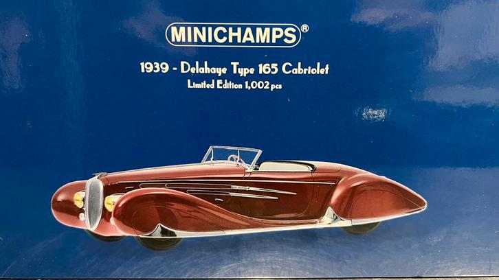 Minichamps Delahaye type 165 cabriolet, Collections, Marques automobiles, Motos & Formules 1, Comme neuf, Voitures, Enlèvement