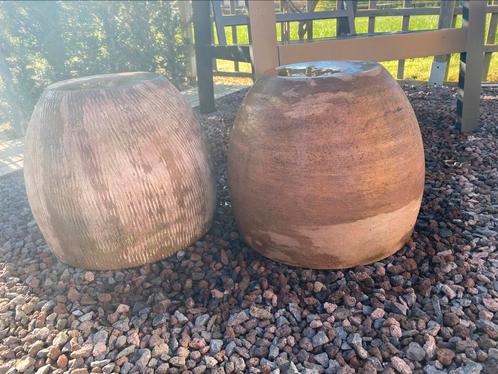 Terracotta tuin potten 31 op 35 cm., Tuin en Terras, Bloempotten, Zo goed als nieuw, Terracotta, Tuin, Ophalen
