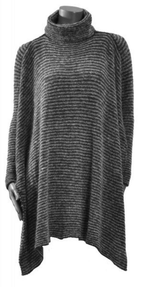 Sarah Pacini grijze en zwarte poncho/trui als nieuw, Kleding | Dames, Truien en Vesten, Zo goed als nieuw, Grijs, Ophalen of Verzenden