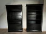 2 x boekenkast, kast zwart hout landelijke stijl - Flamant, Huis en Inrichting, Ophalen, 100 tot 150 cm, 200 cm of meer, 25 tot 50 cm
