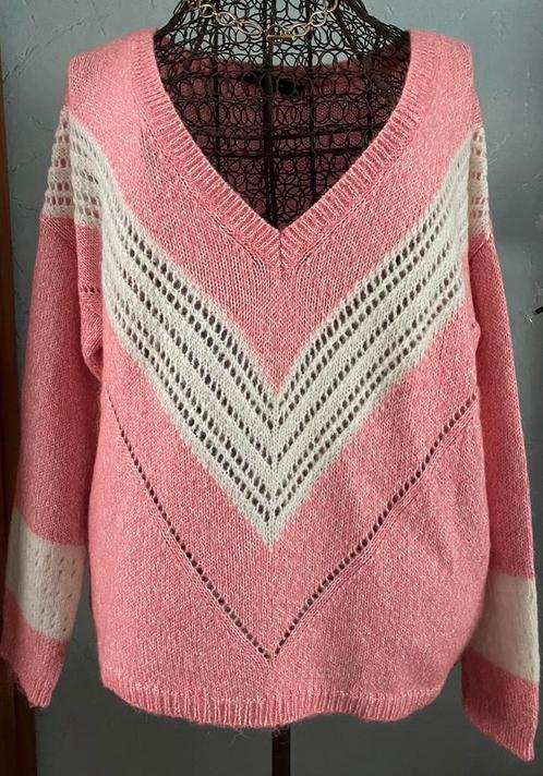 River Woods S trui met ingebreide fantasie, Kleding | Dames, Truien en Vesten, Zo goed als nieuw, Maat 36 (S), Roze, Ophalen of Verzenden