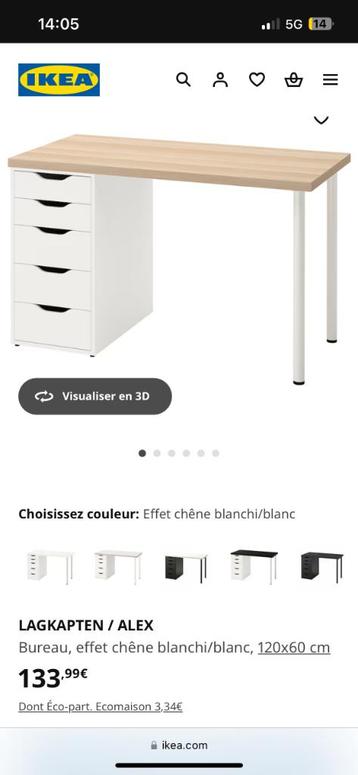 LAGKAPTEN/ALEX bureau (120x60 cm) beschikbaar voor biedingen