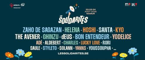 2 pass de 3 jours pour les Solidarités 2025, Tickets en Kaartjes, Evenementen en Festivals, Twee personen, Meerdaags