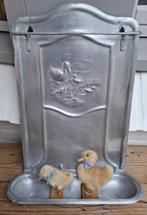 Frans brocante aluminium lepelrek met eendjes reliëf, Enlèvement ou Envoi