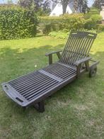 Houten ligbed, Tuin en Terras, Ophalen, Gebruikt, Hout, Verstelbaar